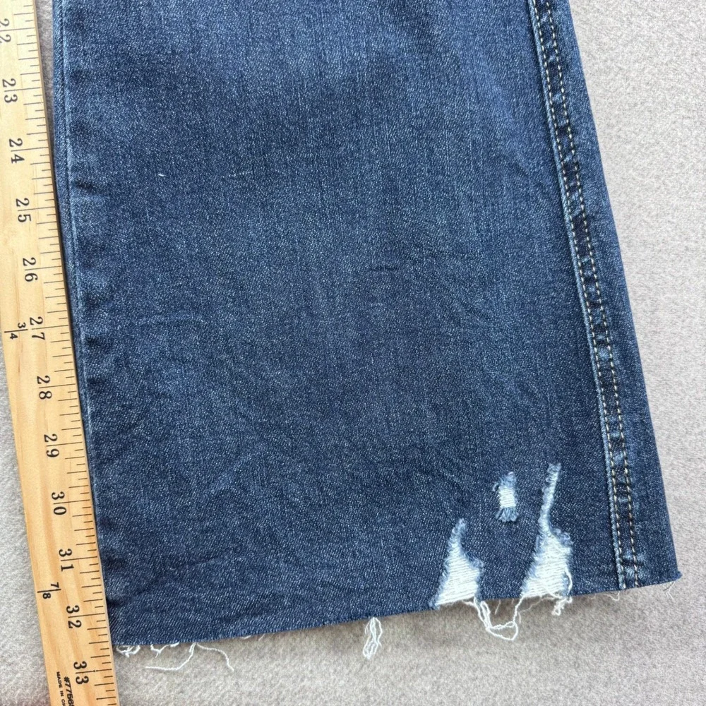 Judy Blue High Rise Control Top Distressed Flare Jeans Womens 1/25 Dark Blue NWT